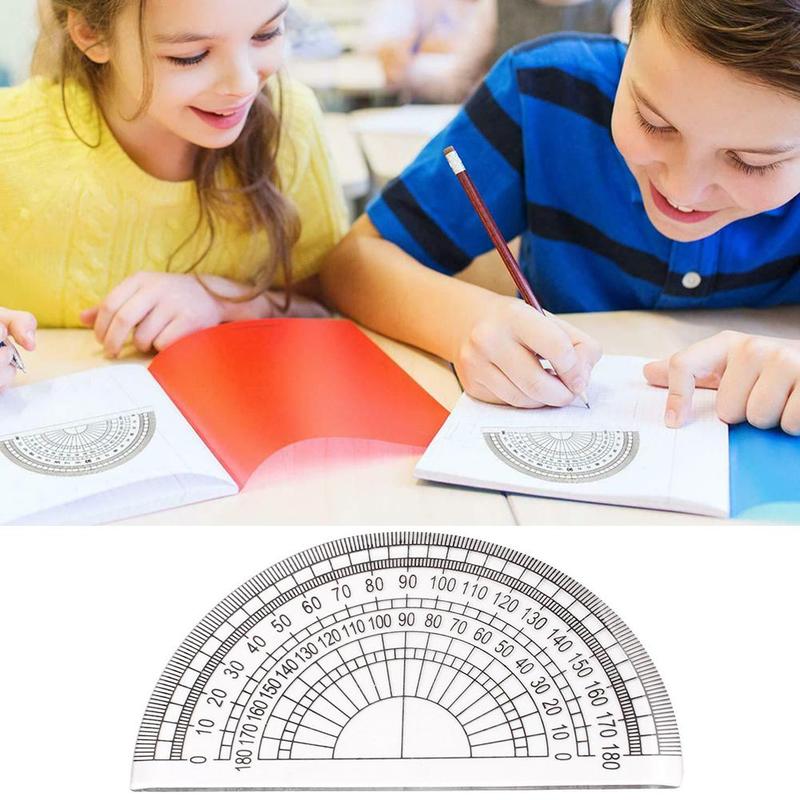 Single Semicircular Protractor Transparent Plastic Painting Tool Ruler Measuring Triangle Tool Protractor Angle Student N3Z7