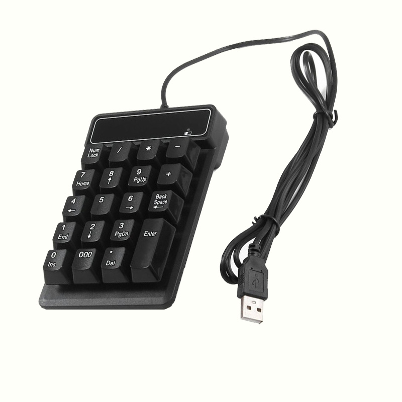 Basix 19 Toetsen Bluetooth Wireless Numeriek Toetsenbord Mini Numpad Toetsen Nummer Pad Digitale Toetsenbord Voor Pc Accounting Taken Toetsenbord: wired keyboard