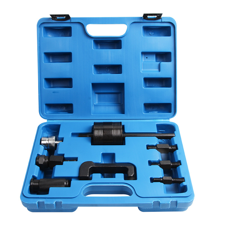 9pcs Master Diesel Injector Extractor Set With Common Rail Adaptor Slide Hammer Injection Puller CDI Tool Kit Set