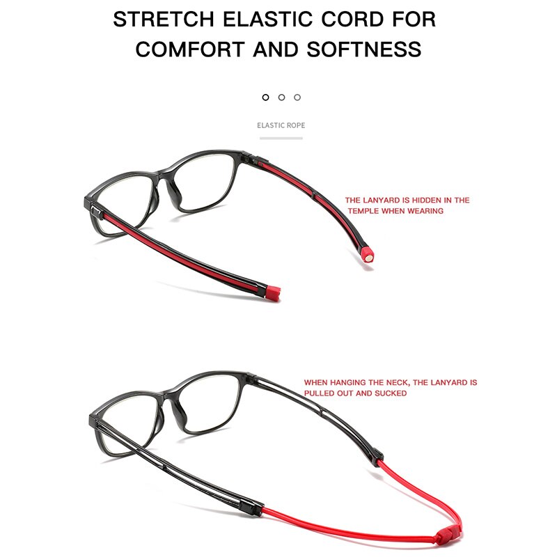 RBENN Leesbril - Hangende Nek Magnetisch Ontwerp - Anti-reflecterende Polycarbonaat Glazen - Unisex