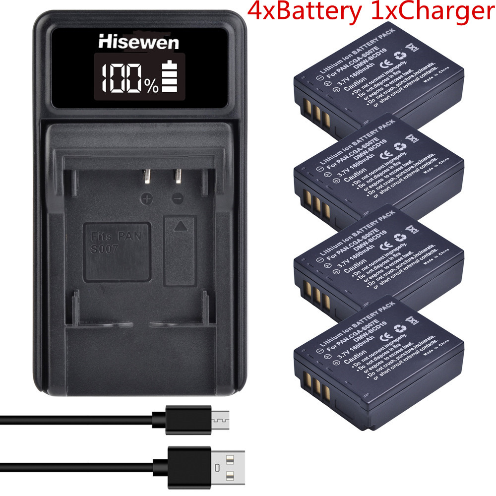 S007E CGA-S007 Li-ion Battery For Panasonic Lumix DMC TZ50 TZ15 TZ1 TZ2 TZ3 TZ4 TZ5 DMC-TZ2EB-S DMW-BDC10: RED