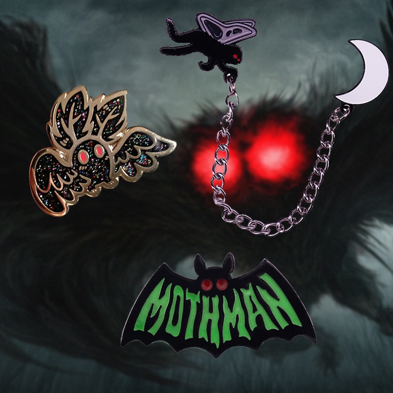 Broche da traça do bastão do pino do esmalte do emblema de mothman