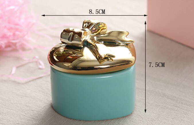 Hartvormige gouden strik snoepdoos romantische koreaanse bruiloft met ring oorbel ketting sieradendoos opslagtank