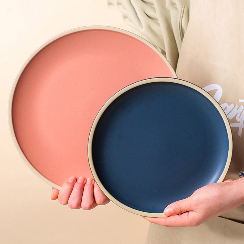 Japanese Ceramic Food Cute Plate Set Birthday Kitchen Dinner Sauce Plates Breakfast Serving Dessert Assiette Tableware OA50PS