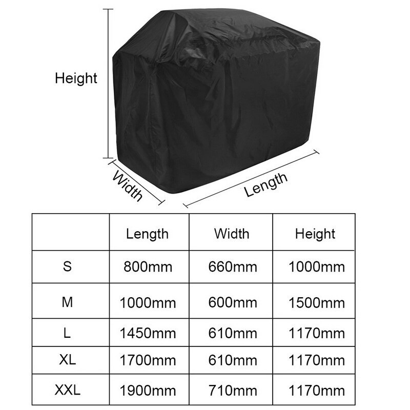 BBQ Cover Waterproof Outdoor Anti Dust Grill Cover Garden Yard Rain Protector For BBQ Accessories Black Barbecue Grill Cover