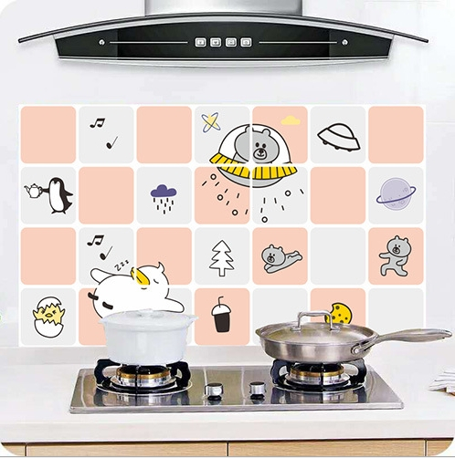 Kjøkken Oljebestandig Klistremerke - Selvklebende Aluminiumfolie, Vanntett, Høy Temperatur - til Komfyr, Benkeplate, Flis: Flyvende gås