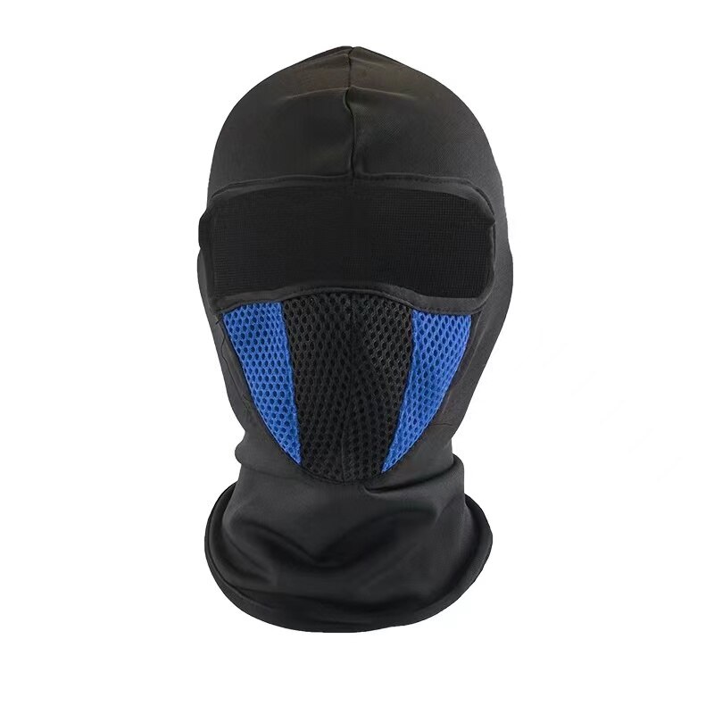 Mascarilla transpirable de la motocicleta Balaclava, mascarilla completa para ciclismo, máscara de motocross, casco de motocross: Azul