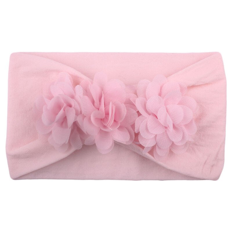 Baby Photo Props Girl Lace Flower Headband Hair Bow Band Toddler Accessories Solid Headwear Kids Hairband: Pink