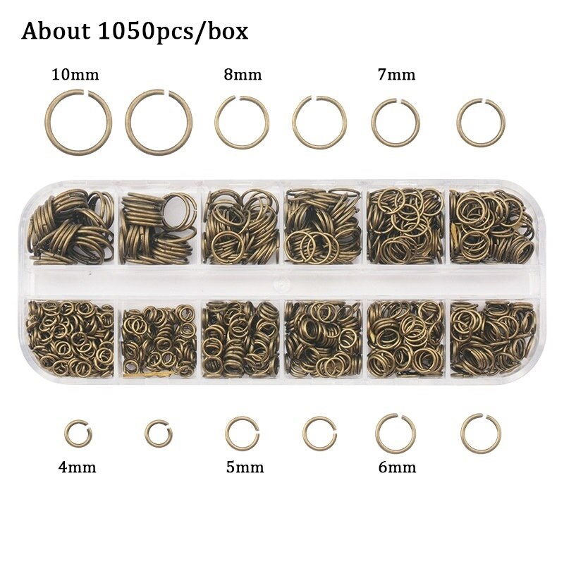 Jewelry Findings Set open jump rings Loose spacer beads Earring hooks Rubber Earring Backs for Jewelry Making DIY handicraft: 12