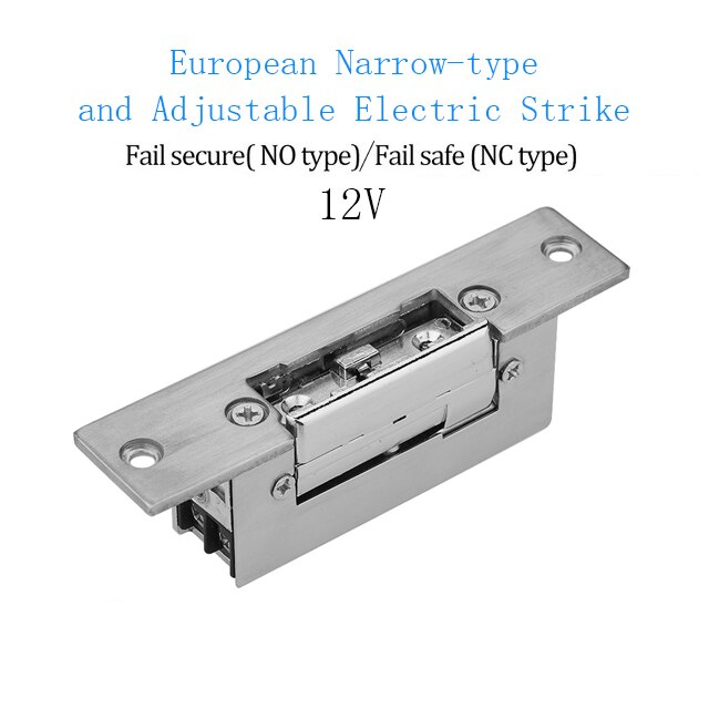 Electric Strike Door Lock Adjustable Electric Strike Locks Durable Lock Tongue Access Control Locks Double Unlock Mode: 12V