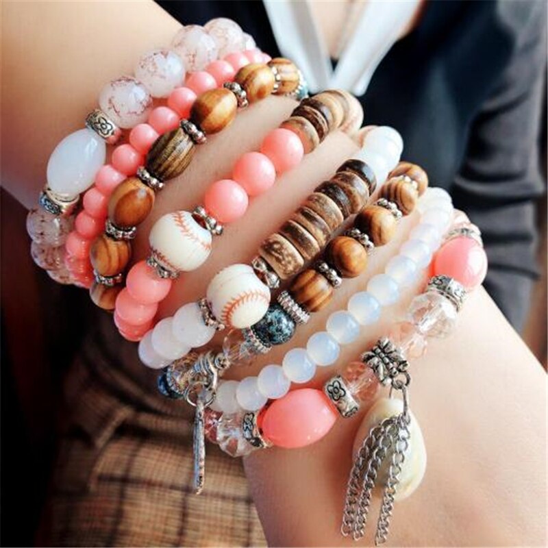 Charm bracelet & bangles for Women Jewelry Original Bracelets Pulseira summer boho 4pcs/set bracelet