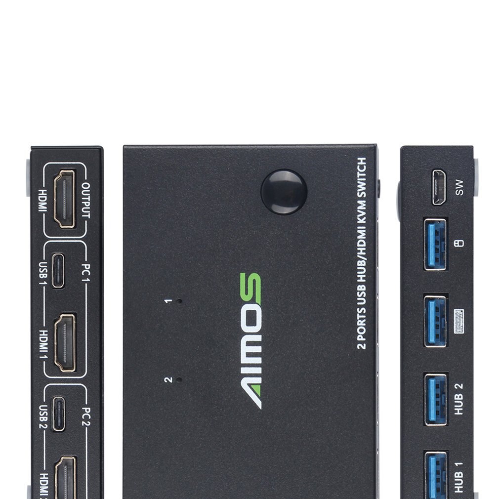 2-Port Usb Hdmi Kvm Switch Box Usb Hdmi Kvm Switch Box Video Display Usb Switch Splitter Plug And Play