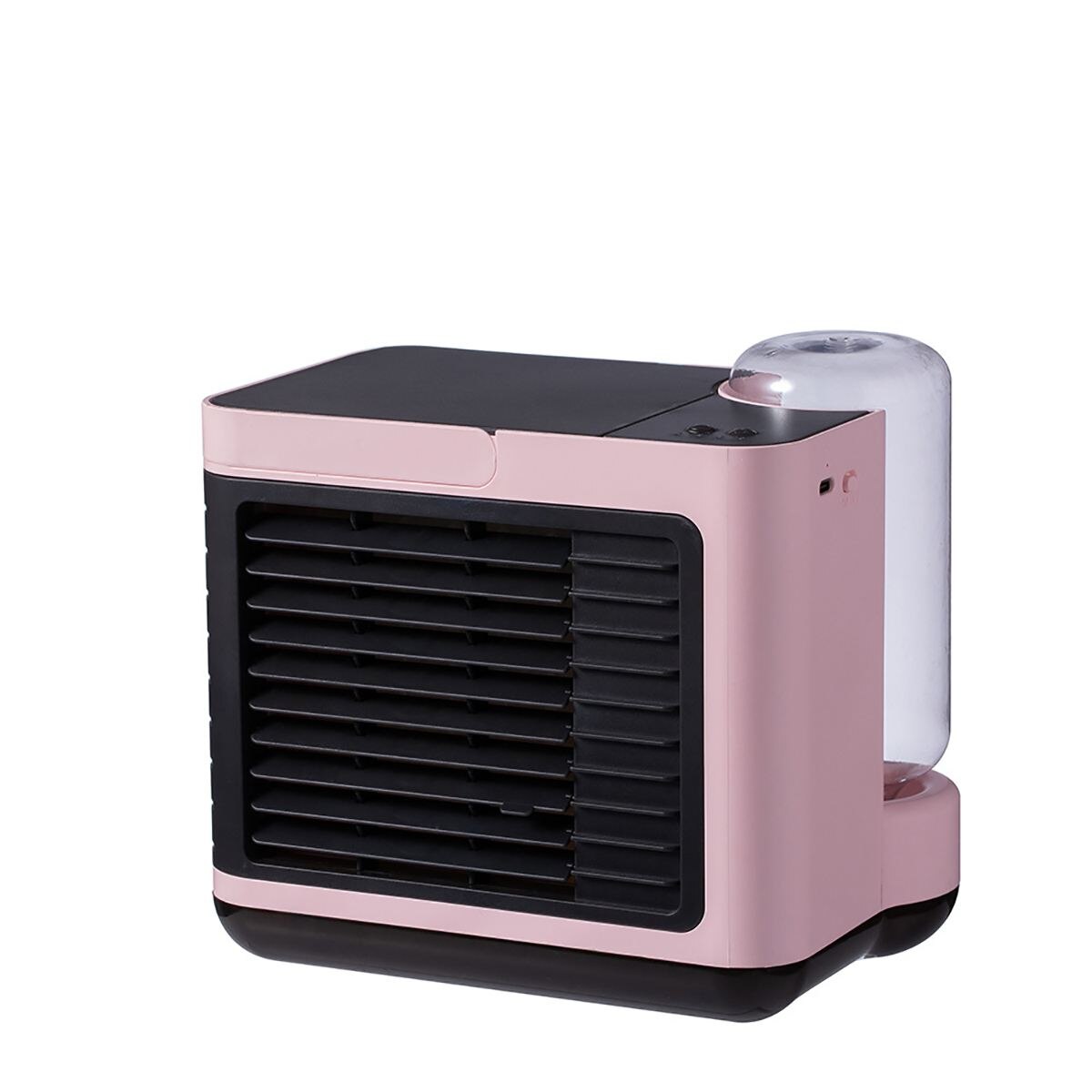 Portable Mini Air Conditioner 3Speed USB Charging Mini Cooler Home Multi-function Air Cooler Humidifier Purifier with Water Tank: Pink