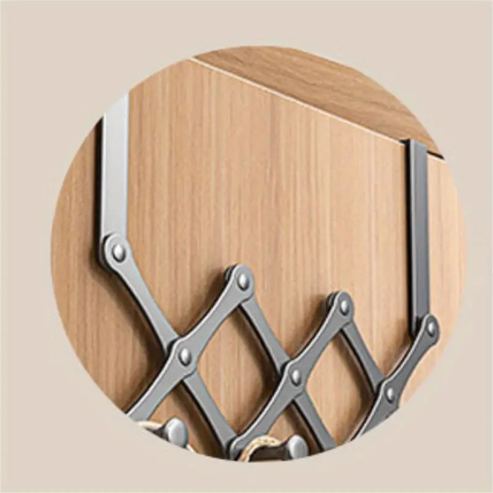 4/5/ 6 Hooks Modern Metal Door Hooks Foldable Storage Rack No need to drill holes, space saving door hooks for coats, bags: M / DARK GRAY