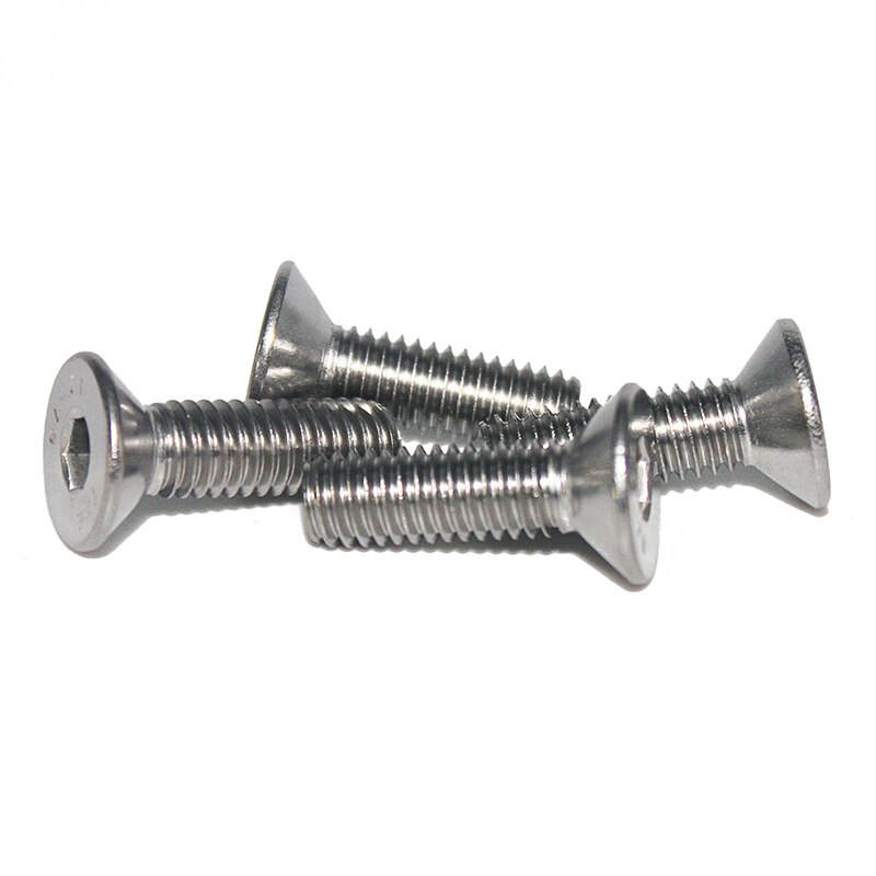 M5 Platte Verzonken Kop Socket Schroeven, Pack 50 Stuk, Rvs, Volledige Draad, rechterhand, Metric (M5 x 18mm)