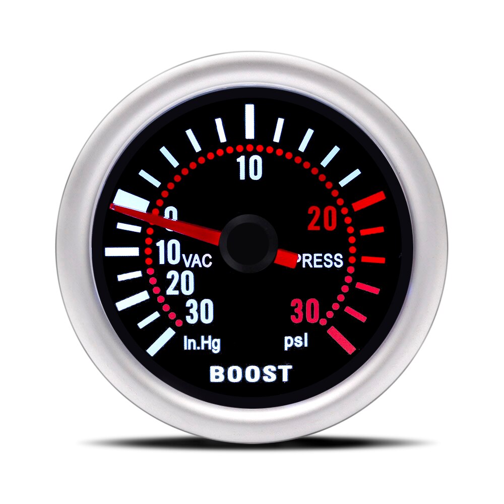 YOMI 2" 52mm Smoke lens Boost gauge bar psi Vacuum Water temp Oil temp Oil press Voltmeter Fuel level Tachometer rpm gauge: Boost gauge PSI