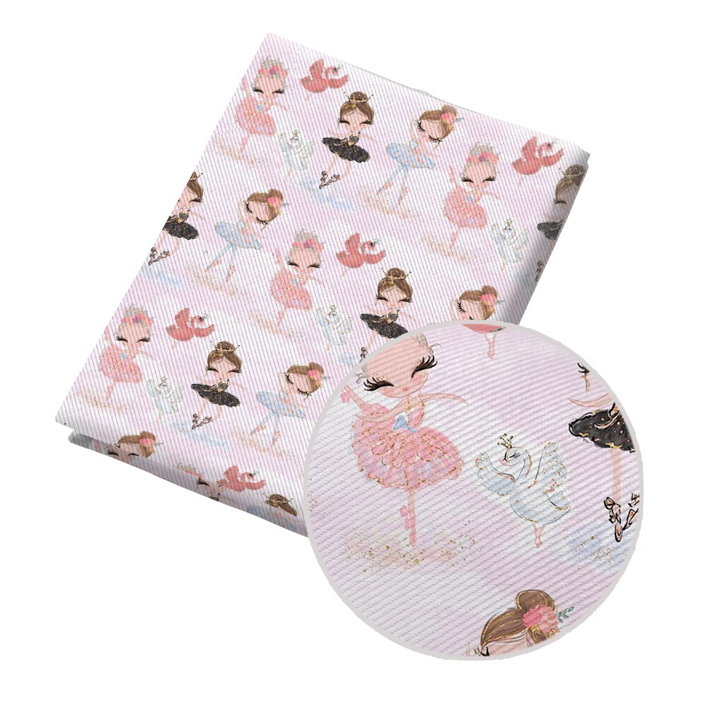 Tissu Kawaii en coton Polyester pour fille, rideau de vêtements pour enfants, housse de coussin, dessin animé, danse de Ballet, bricolage, 50x145CM: PL2533