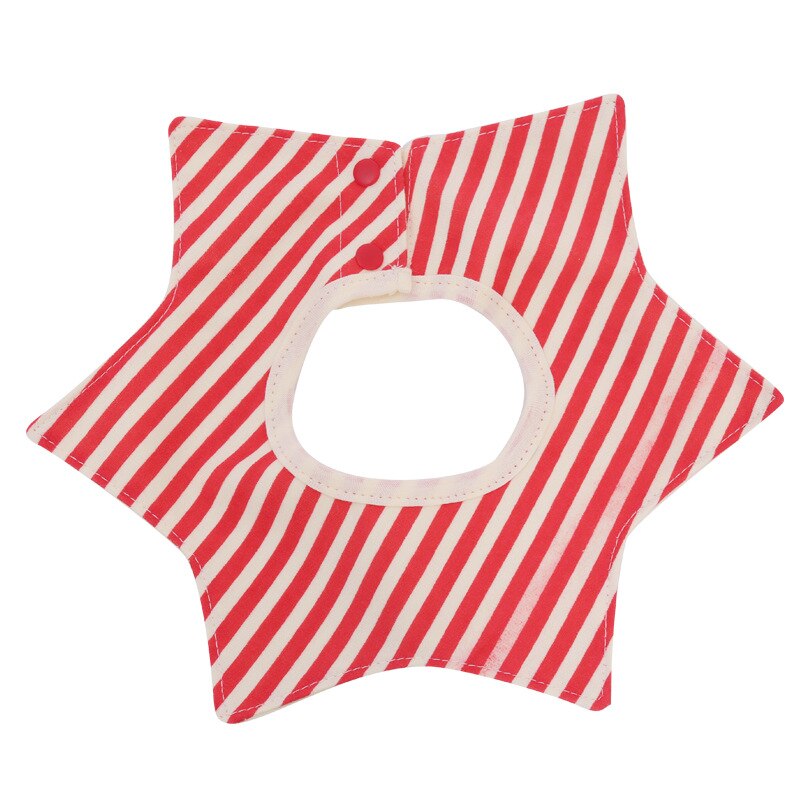 Baby Waterdichte Bib 360 ° Draaien Puur Katoen Huidvriendelijke Schortje Hexagon Bloemvorm Cartoon Vlekken Multifunctionele voeden Sjaal: Red stripe