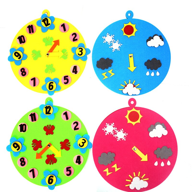 Prévisions météorologiques de la maternelle, horloge météo, pas de tissage, Puzzle, éducation précoce, Kit d'artisanat, bricolage
