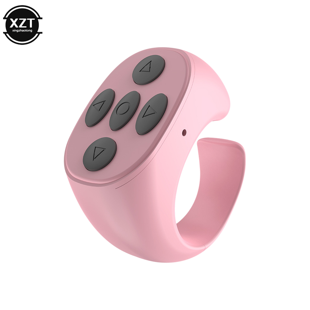 Mobile Phone Bluetooth Remote Control Wireless Mobile Photo Turn Page Controller Tiktok Remote Control Ring Controller: black