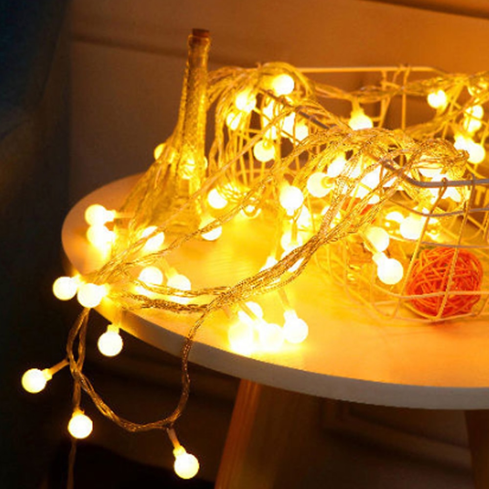3/6/10M LED Ball String Light Ball Chain Fairy Garland Lights Bulb Light Waterproof For OutdoorWedding Christmas Home Decoration