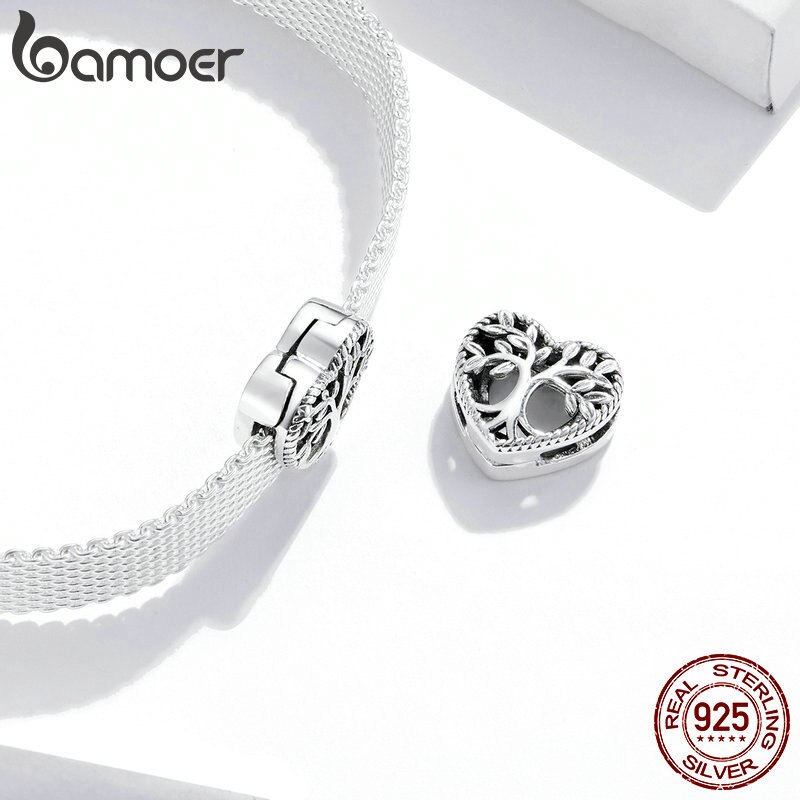 Bamoer Albero della Vita Perle di Metallo per Le Donne Monili Che Fanno 925 sterlina Argento di Fascino per il Braccialetto gioielli Fai Da Te tariffa Braccialetto SCX119