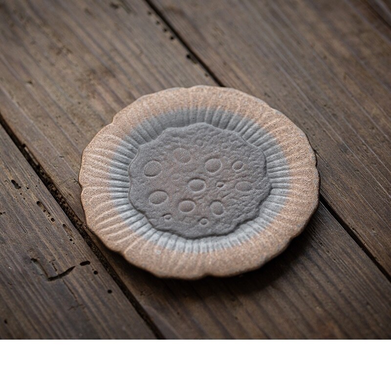 Chanshova chinese retro-stijl handgemaakte aardewerk kleine theekop schotel onderzetter theeservies accessoires theeservies china keramiek  h454: 2