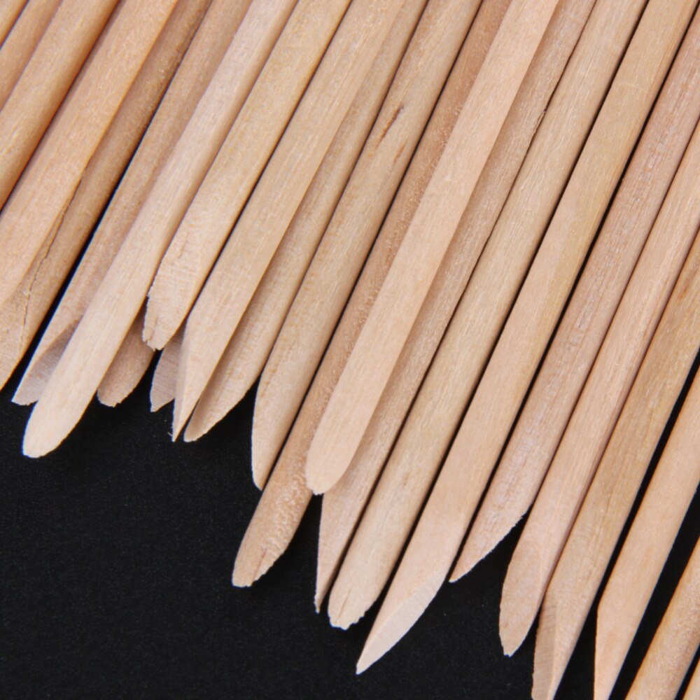 100 stk nail art orange træpinde pinde neglebånd pusher remover manicure pedicure pleje negle tilbehør negle art værktøj