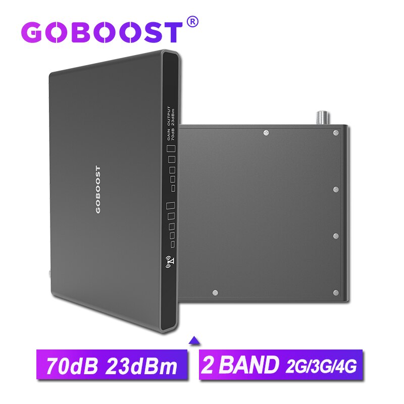 GOBOOST-amplificador de señal de teléfono móvil, repetidor de ganancia de 70dB, 2 bandas, GSM, 3G, 4G, CDMA, 850, 900, 2100, LTE, 1800, 1900 MHz