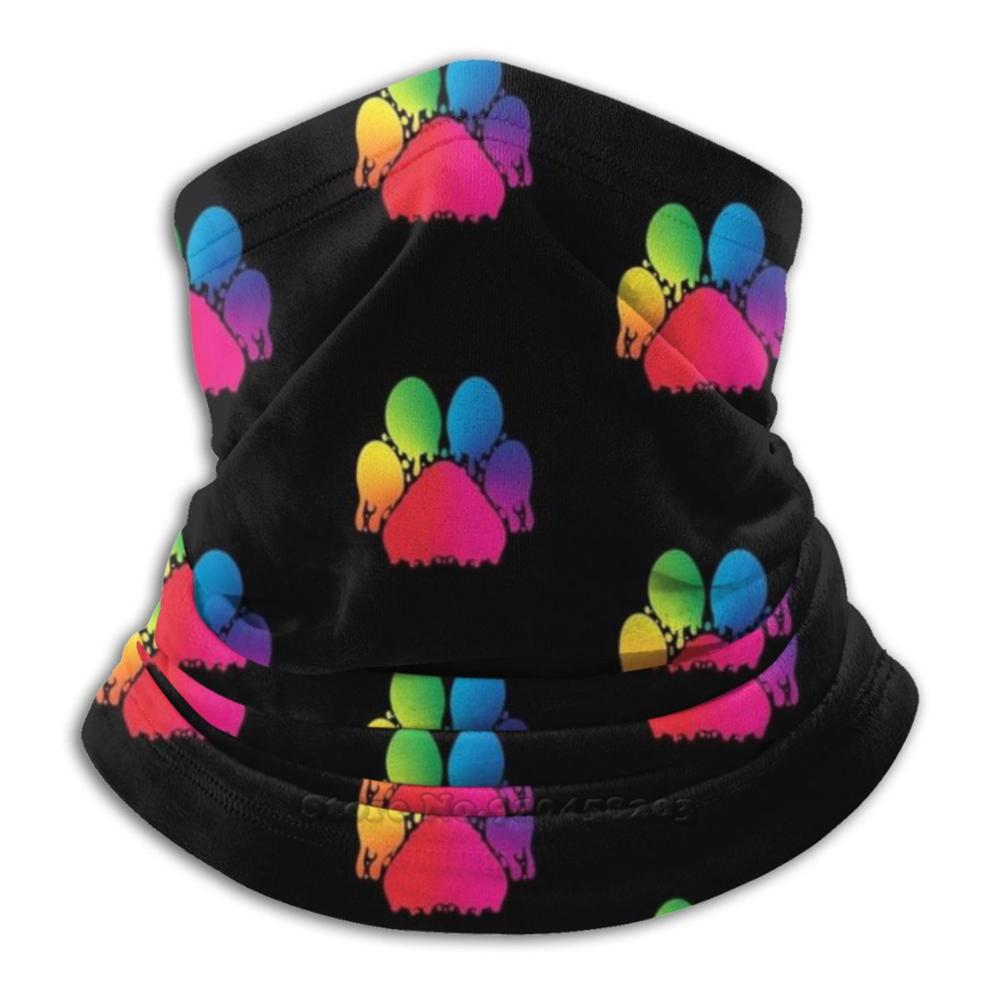 Wet Paintprint ( Rainbow Paw ) Scarf Bandana Neck Warmer Headband Cycling Mask Furry Pawprint Paw Paw Rainbow Cool Artistic: Default Title