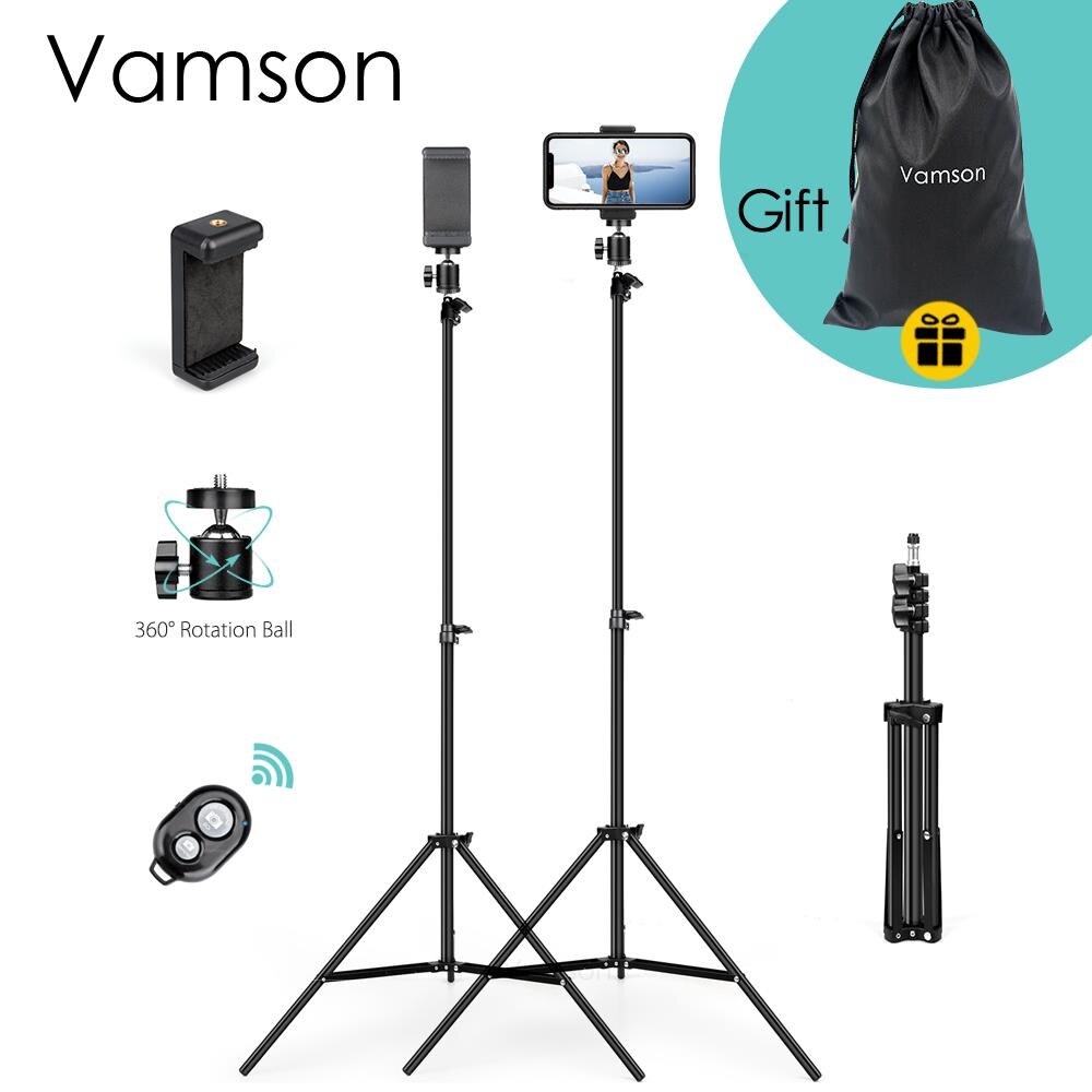 Vamson Statief Compatibel Met De Meeste Mobiele Telefoons, Digitale Camera 'S En Actie Camera 'S Voor Up, Fotografie, vlogging Video Etc VLS03B