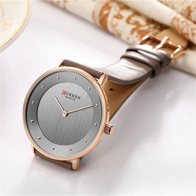 Mooie Vrouwen Quartz Horloges Slanke Mode Lederen Dames Polshorloge Reloj Mujer Curren Vrouwelijke Klok Voor Vrouwen
