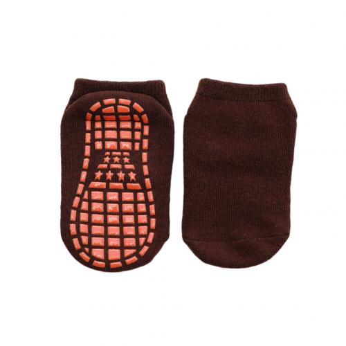 Meias de algodão infantis, meias de algodão para meninos e meninas, antiderrapantes, cor sólida, respiráveis, elásticas, esportivas, grossas no tornozelo nova varal: 6  10Y Coffee