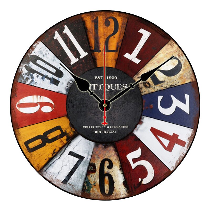 Nuevos Relojes Retro de madera para colgar en la pared, de moderno, Vintage, rústico, Retro, para decoración del hogar, oficina, cafetería