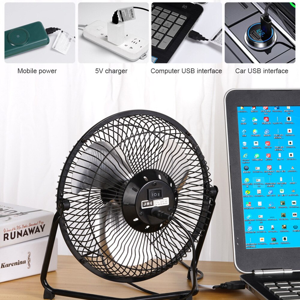 Desk Fan 4/8Inch Mini Portable Ultra Quiet Desktop Cooling Fans Personal Table Cooler Fans for Home Office Table USB Powered
