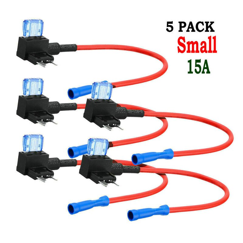5 pakke 12v små bilsikringsholdere adapter med 20a standard atm blader ta elektriske apparater: Lilla