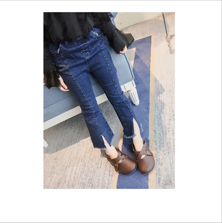 Spring Girls Ripped Jeans Baby Jeans Kids Toddler Denim Pants Legs Casual Kids Clothing Girls Leggings Boot Cut Pants 2-10Y