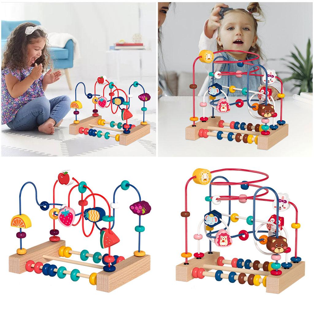 Bead Maze Toys Abacus Circle Toy Count and Grasping Ability Circles Bead Wire Maze for 3+ Toddlers