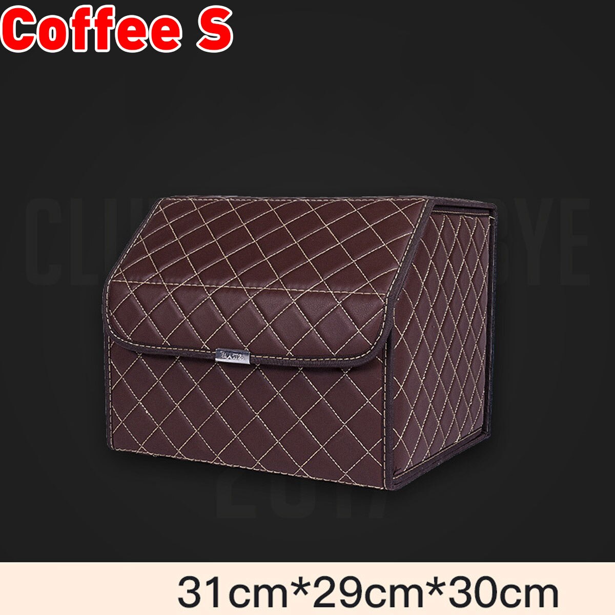 Folding Large Car Trunk Organizer Box Storage Bag Auto Trash Tool Bag PU Leather Cargo Storage Stowing Tidying Car Accessories: Coffee S