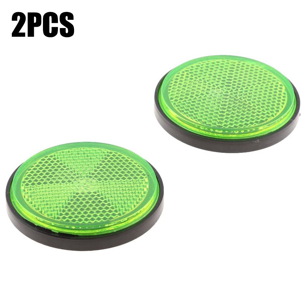 Reflector reflectante redondo de advertencia, accesorio de alta visibilidad, resistente a la intemperie, apto para coches, motocicletas, bicicletas, coche, Styli, 2 uds., 2,16 pulgadas: Verde