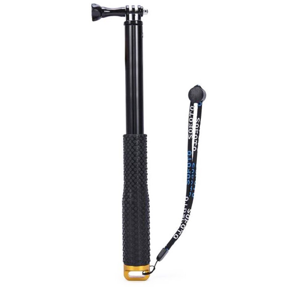 Go pro selfie stick handhållen utdragbar stång monopod+adapter+rem för gopro xiaomi mijia 4k yi sjcam actionkamera tillbehör: Gul