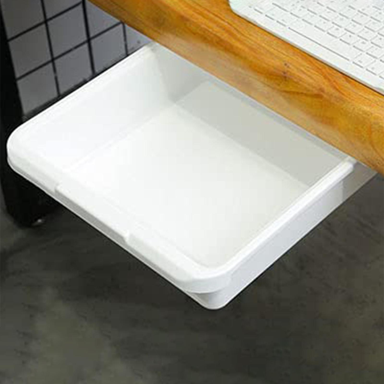 Hidden under Desk Drawer, Space Saving Attachable Drawer, Self-Adhesive Large Capacity Pull-Out Drawer, under Desk Storage: Single Tier