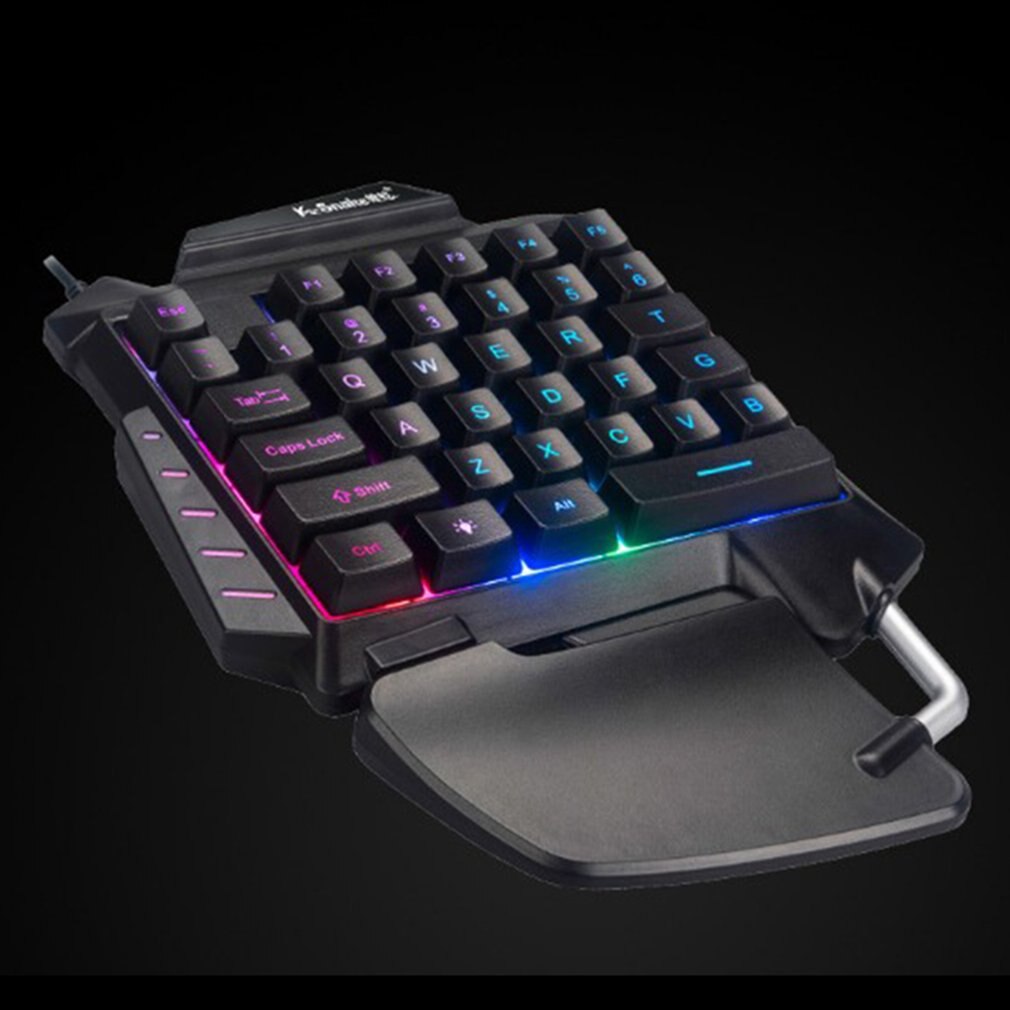 One Hand Mechanical Gaming Keyboard RGB Backlit Portable Mini Gaming Keyboard Game Controller For PC For PS4 Xbox Gamer