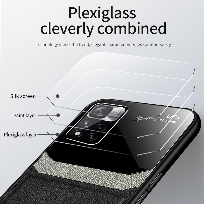 Étui pare-chocs en cuir PU et silicone pour Xiaomi Redmi Note 11 Pro Plus, coque arrière, 5G, 11S