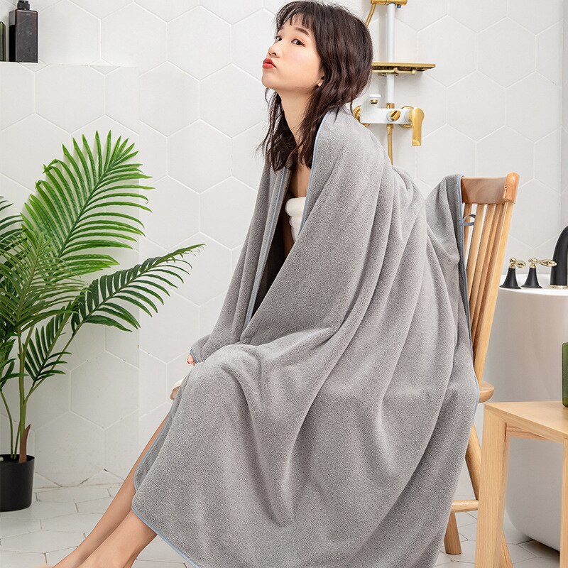Women Wearable Bathrobe Bath Towel Home Microfiber Absorbent Quick Dry Bath Skirt Beach Spa Bath Towel Bathroom Textile Bathrobe