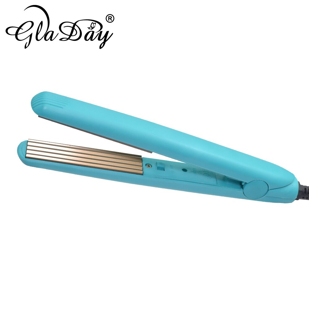 Mini plancha de titanio para alisar el cabello, herramienta de peinado, rizador, corrugado: waving iron / UK