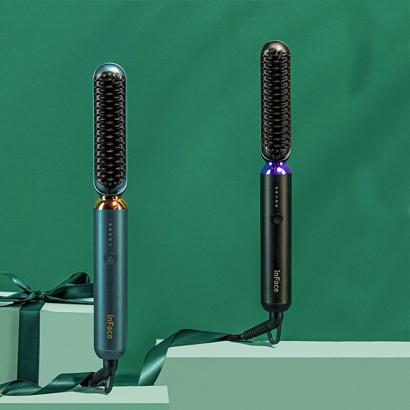 Xiaomi-peine de pelo liso InFace, rizador de pelo con iones negativos, protege el cabello, cerámica, calor, temperatura constante estable