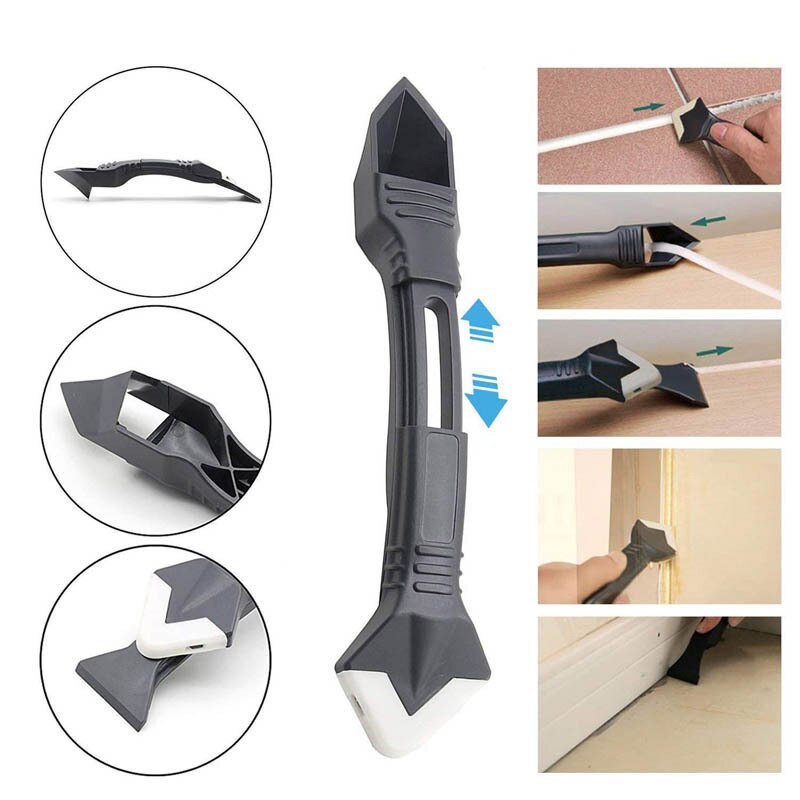 3 In1 Siliconen Remover Kalefateren Finisher Kit Glad Schraper Grout Kit Tools Met Naad Tape Plastic Multifunctionele Handgereedschap