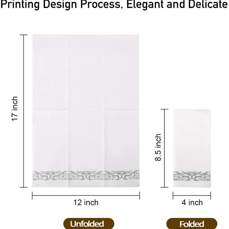 250 stk engangs håndpapir bløde og absorberende håndservietter i hør til køkken, fester, bryllupper  (50 stk/pakning)