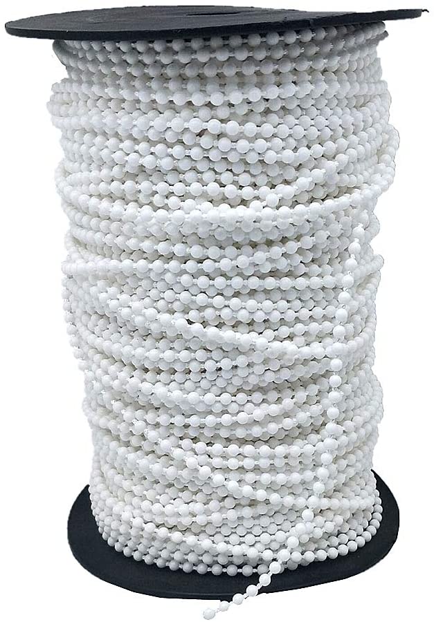 10 yards roller and roman shade blind beaded chain cord ， white plastic roller persienne beaded chain repair ， roller curtain bead rep